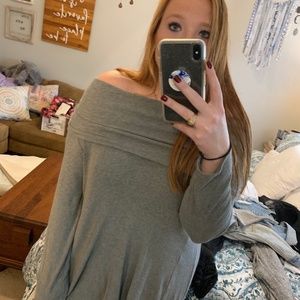 Gray Cowl Neck Sweater